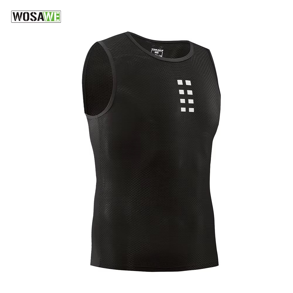 Ultra-Thin Cycling Vest Base Layer Sleeveless Jerseys Bike Mesh Breathable Shirts Compression Sports Bicycle Undershirts