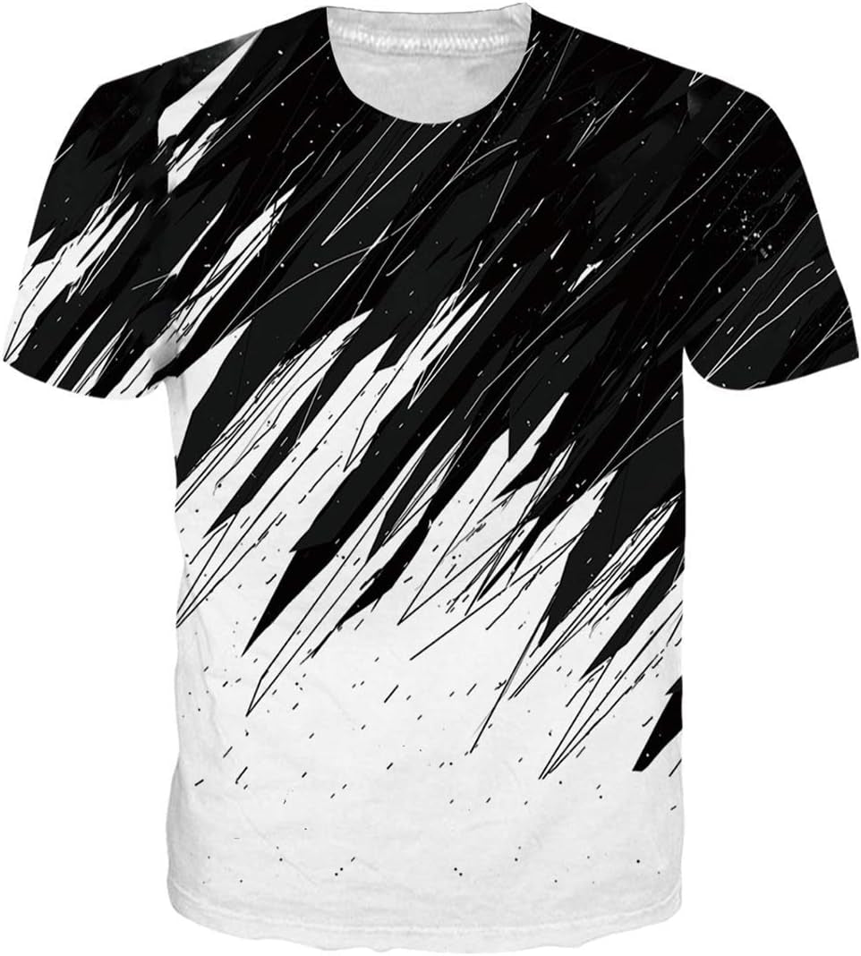 Men Women Splatter Shirts Short Sleeve Cool 3D Print Tees Shirt for Summer Gym Casual